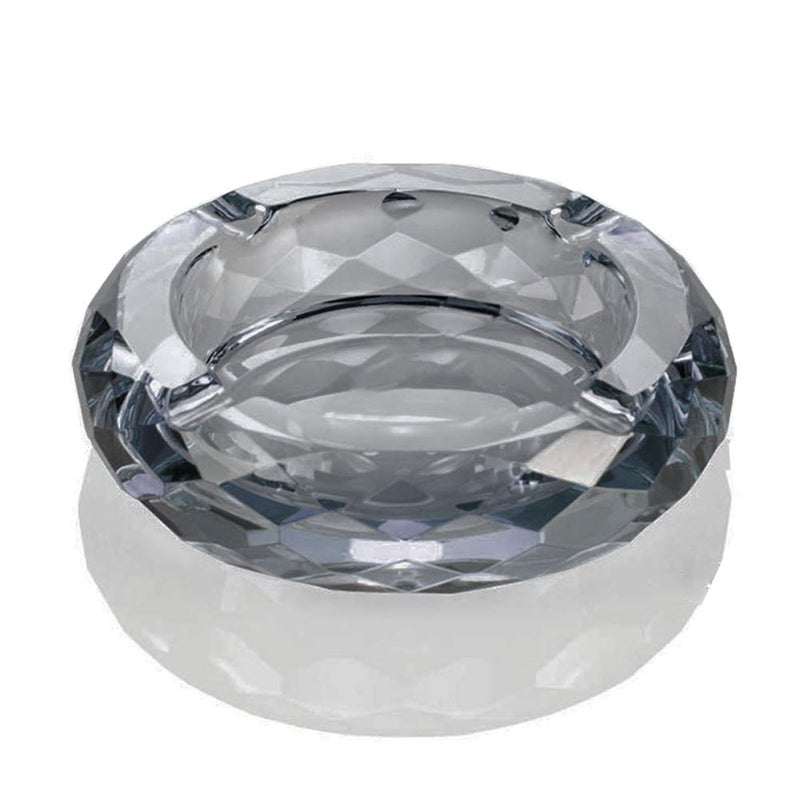 HOSTEESSCHOICE Crystal Glass Ashtray, Cigar Cigarettes Ashtray Holder Home Office Desktop Tabletop Decoration,Crystal Black - Image 1